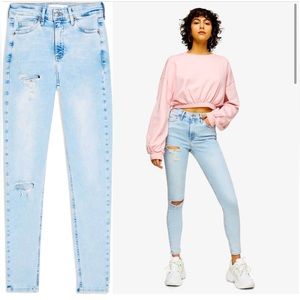 TOPSHOP Jamie Brooklyn Rip Hugh Waist Skinny Jeans size 25